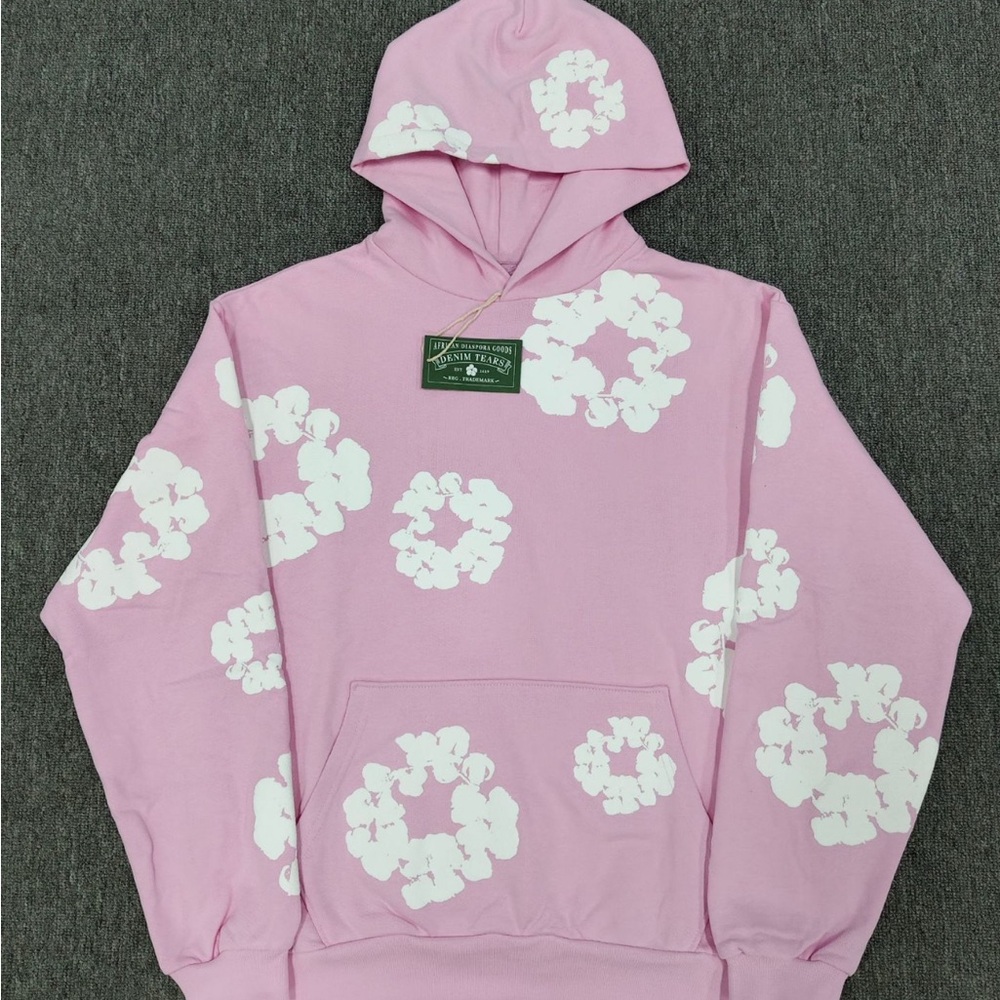 Pink Floral Graphic Hoodie Sweatshirt - Unbranded